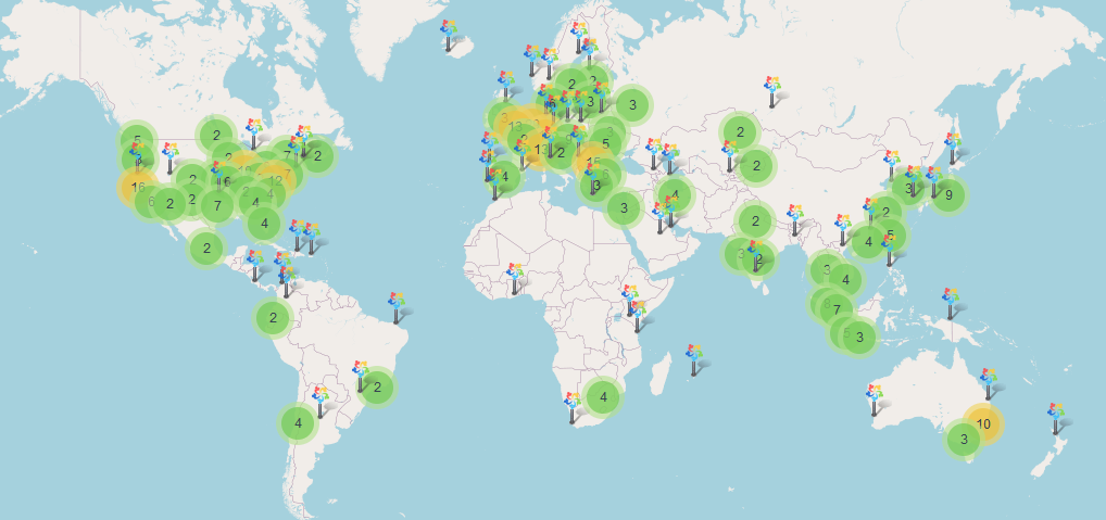 AlmaLinux mirror network heatmap